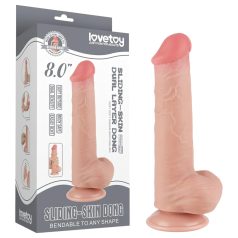   Lovetoy - consolador realista con testículos - doble capa 20,8 cm color natural