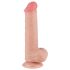 Lovetoy Piel Deslizante - dildo bicapas con testículos - 20,8cm (natural)