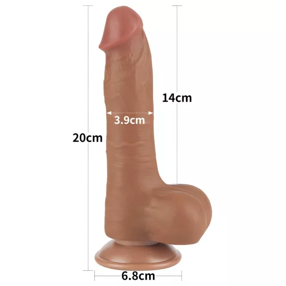 Lovetoy - dildo realista con testículos - doble capa - 20,8 cm - color oscuro