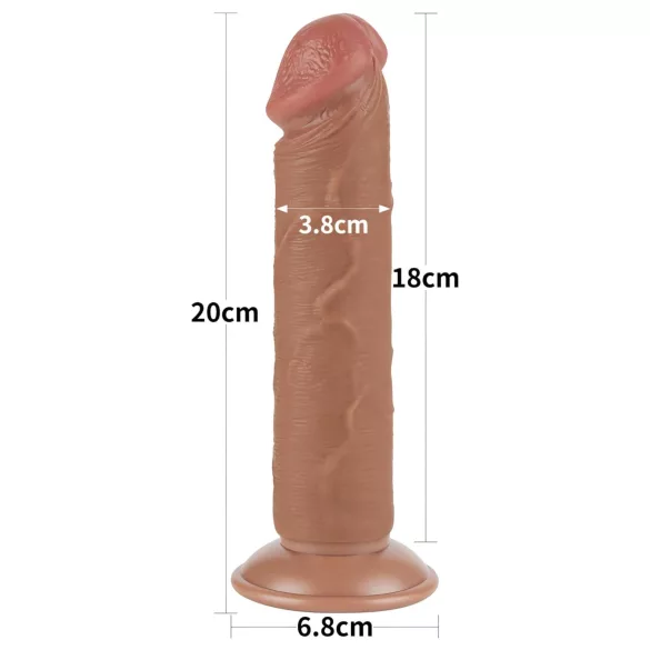 Lovetoy Sliding-Skin - consolador con ventosa doble capa 20 cm color natural