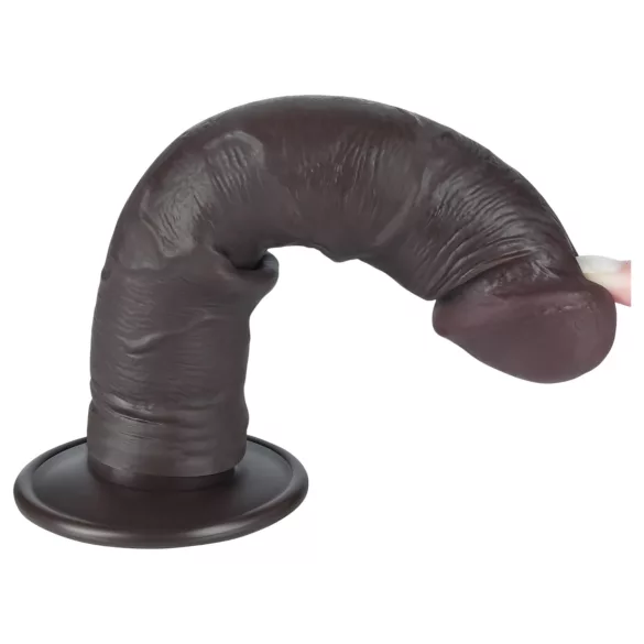 Lovetoy - Dildo realista con ventosa - doble capa - 20 cm marrón