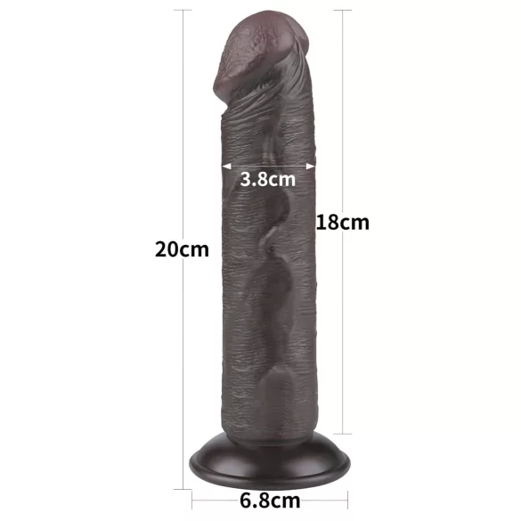 Lovetoy - Dildo realista con ventosa - doble capa - 20 cm marrón