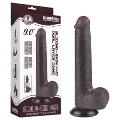   Sliding-Skin - consolador de doble capa con ventosa - 20,8 cm (marrón)