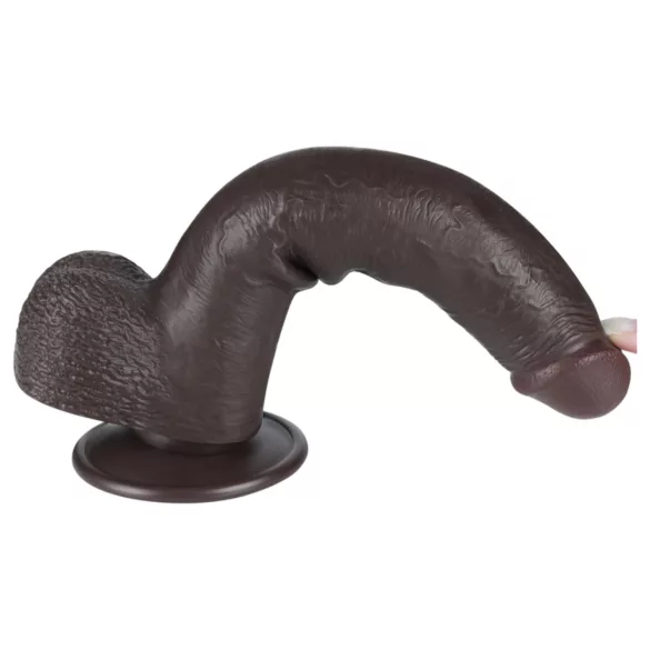 Lovetoy Sliding-Skin - consolador con ventosa - doble capa - 20,8 cm - marrón
