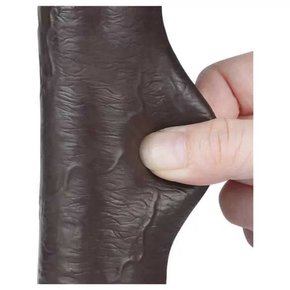 Lovetoy Sliding-Skin - consolador con ventosa - doble capa - 20,8 cm - marrón