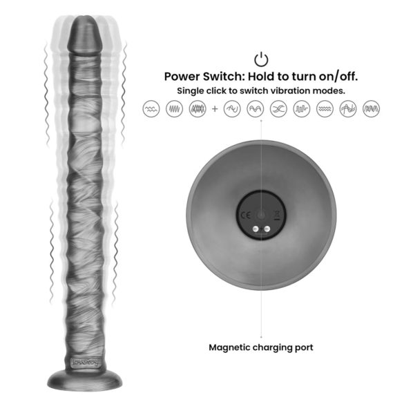 Lovetoy King Sized - vibrador grande - 40,5 cm - gris