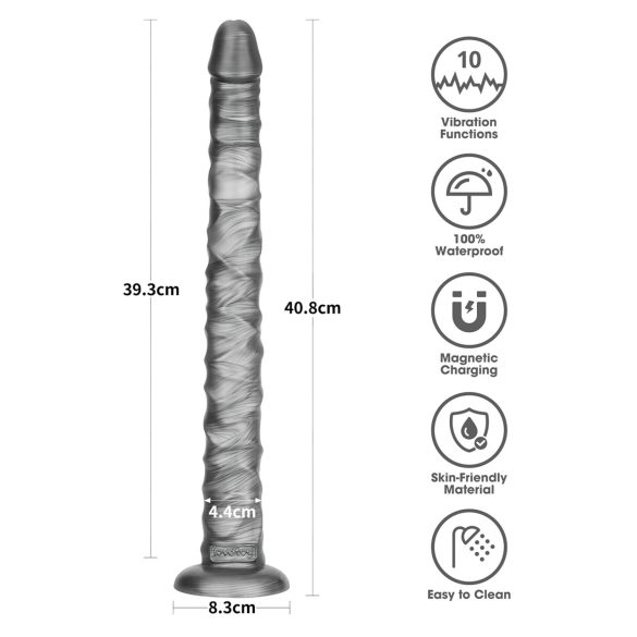 Lovetoy King Sized - vibrador grande - 40,5 cm - gris