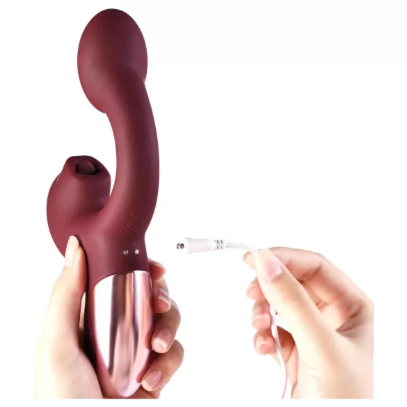 Magic Motion Magic Ponder - vibrador 2 en 1 con brazo para clítoris - burdeos