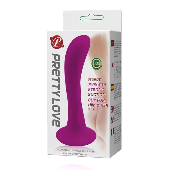 Pretty Love Baile - plug anal curvo con ventosa - silicona color rosa