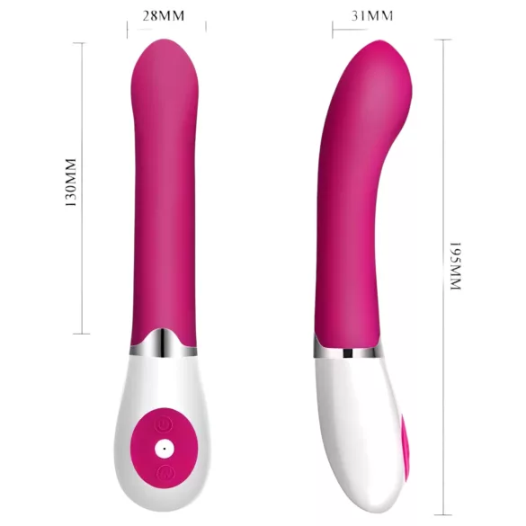 Pretty Love Daniel - vibrador punto G resistente al agua - silicona rosa/blanco