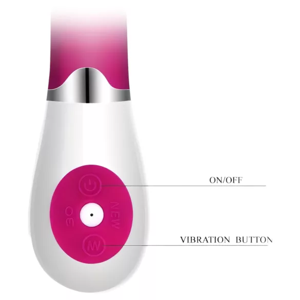 Pretty Love Daniel - vibrador punto G resistente al agua - silicona rosa/blanco