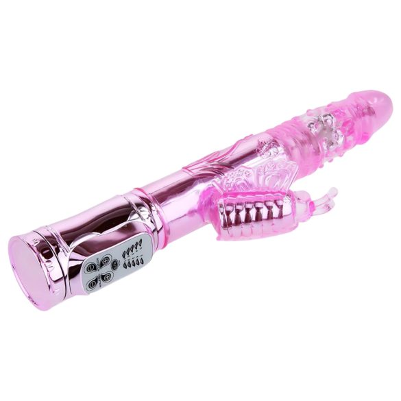 Baile - vibrador con estimulador de clítoris tipo mariposa - silicona rosa