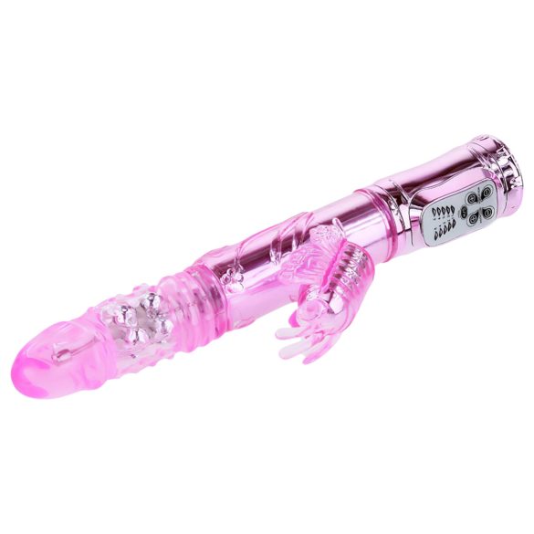 Baile - vibrador con estimulador de clítoris tipo mariposa - silicona rosa