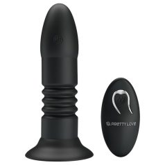   Pretty Love Magic Jinger - consolador anal vibrador con empuje - silicona negra
