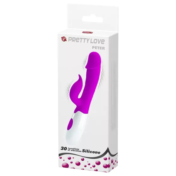 Pretty Love Peter - vibrador con estimulador de clítoris - silicona lila