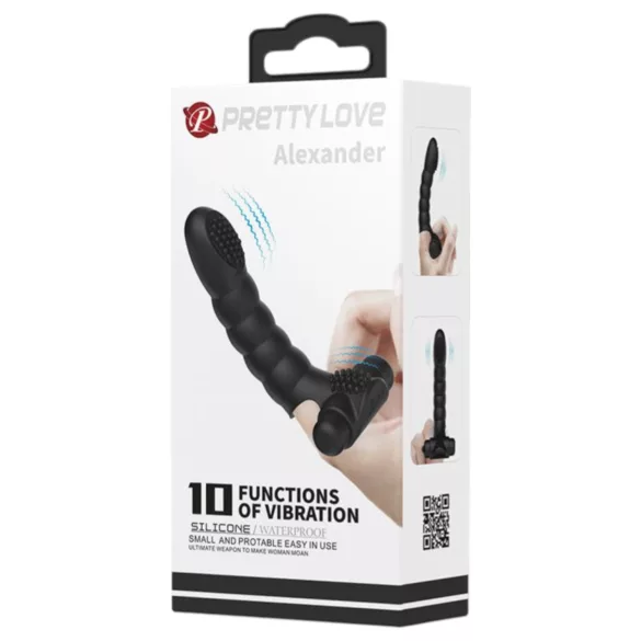 Pretty Love Alexander - vibrador de dedo estimulador - silicona negra