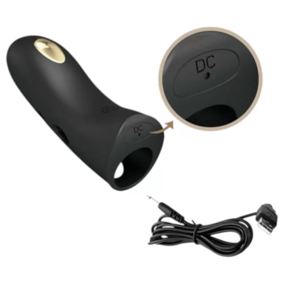 Pretty Love Marico - vibrador de dedo estimulador eléctrico - silicona negra