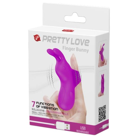 Pretty Love Bunny - vibrador para dedo conejito - silicona lila