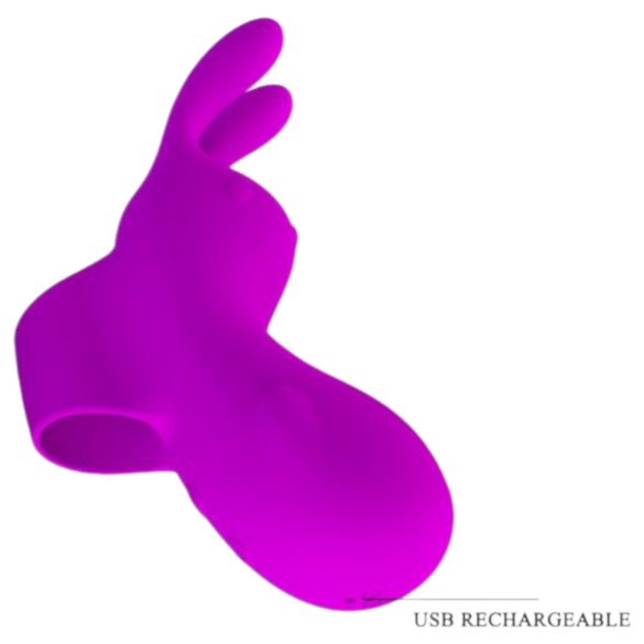 Pretty Love Bunny - vibrador para dedo conejito - silicona lila