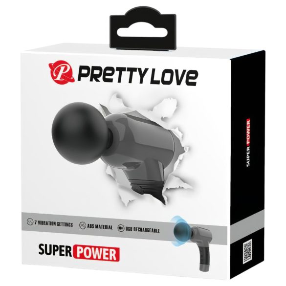 Pretty Love - pistola de masajeador vibrador - silicona negra