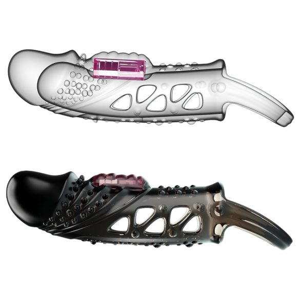 Pretty Love Cecelia - funda peneana vibratoria con anillo - silicona negra