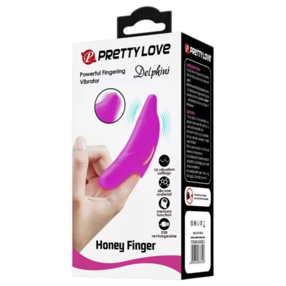 Pretty Love Delphini - vibrador para dedo con forma de delfín - silicona lila