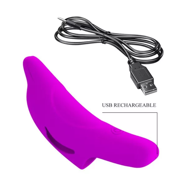 Pretty Love Delphini - vibrador para dedo con forma de delfín - silicona lila