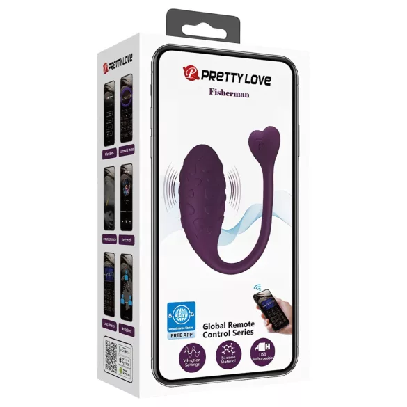Pretty Love Fisherman - huevo vibrador inteligente (morado)