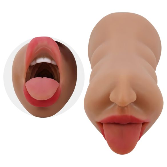 Crazy Bull - masturbador doble boca y vagina - silicona color natural