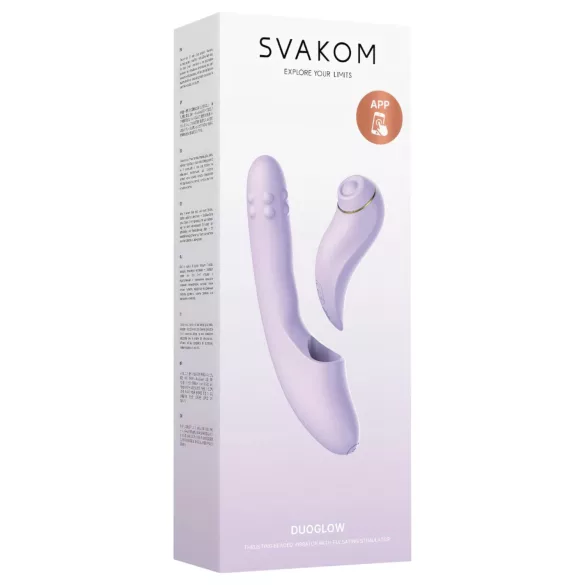 Svakom DuoGlow - Vibrador para punto G y clítoris controlado por app (morado)