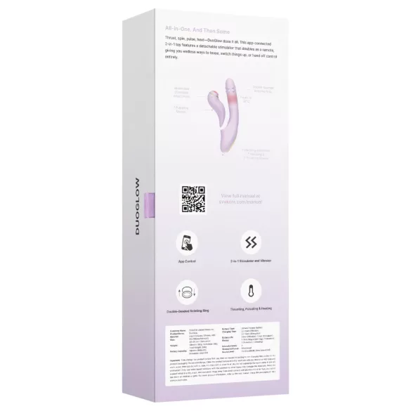 Svakom DuoGlow - Vibrador para punto G y clítoris controlado por app (morado)