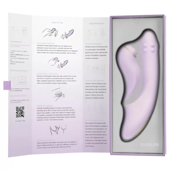 Svakom DuoGlow - Vibrador para punto G y clítoris controlado por app (morado)