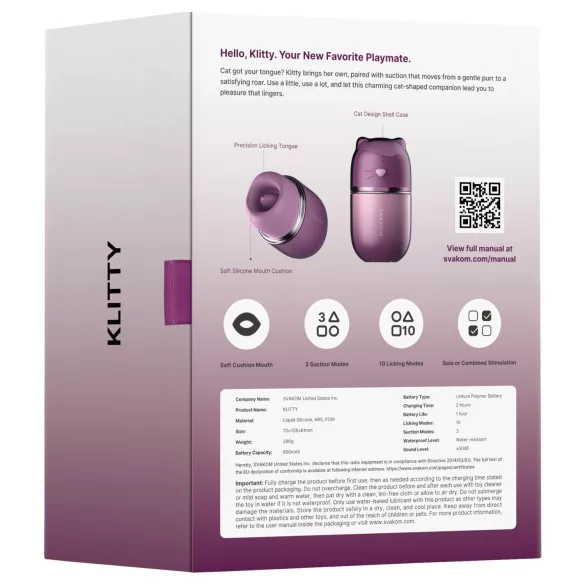 Svakom Klitty - vibrador succionador de clítoris con ondas de aire controlado por aplicación