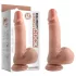 Dual Density - consolador realista con ventosa y testículos - 18cm color natural