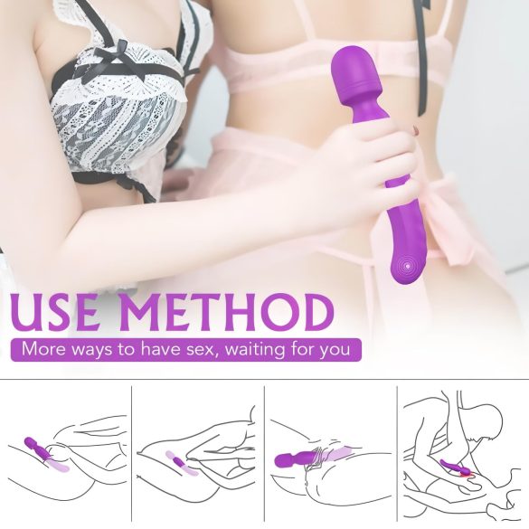 Vibrador masajeador con calefacción 2 motores (lila)