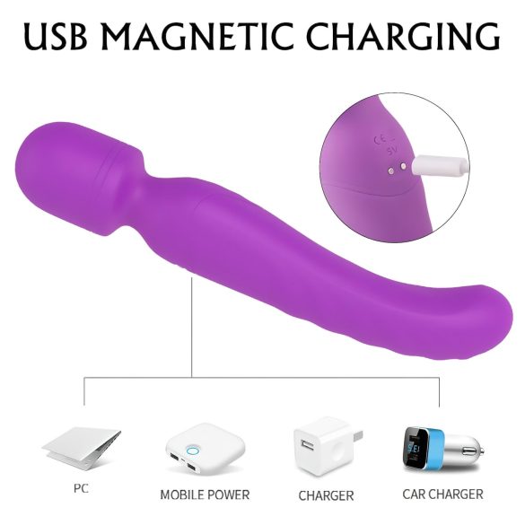 Vibrador masajeador con calefacción 2 motores (lila)