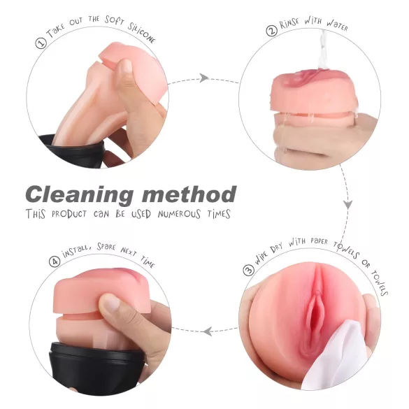 Sex HD Marcus - vagina artificial realista en estuche (negro-natural)