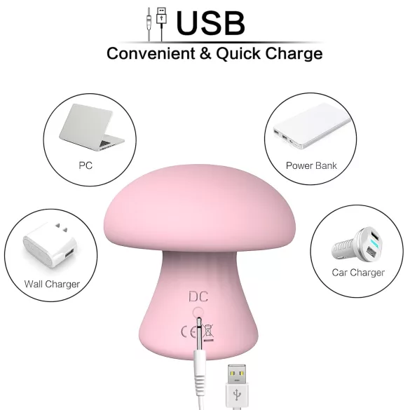 Magic Mushroom - vibrador recargable (rosa)