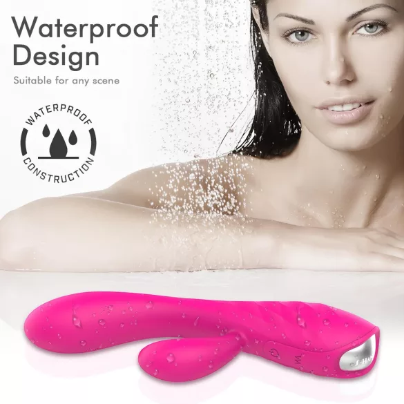 Sex HD Muses - vibrador recargable impermeable con calor - silicona rosa