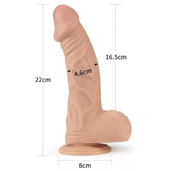 Lovetoy Real Extreme - consolador con ventosa - 23 cm (color natural)