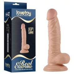   Real Extreme - dildo con ventosa y testículos para punto G - 19 cm (color natural)