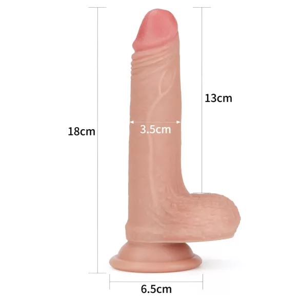 Lovetoy Nature Cock - dildo realista doble capa - 18 cm color natural