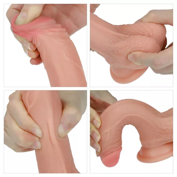 Lovetoy Nature Cock - dildo realista doble capa - 18 cm color natural