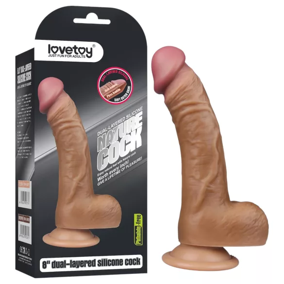 Lovetoy - dildo realista curvado - 20cm - color natural