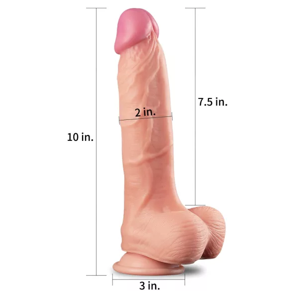 Lovetoy Nature Cock - consolador realista doble capa - 25cm - color natural