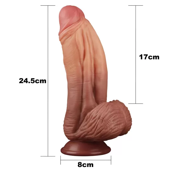 Lovetoy - dildo realista doble capa - 26cm - color natural