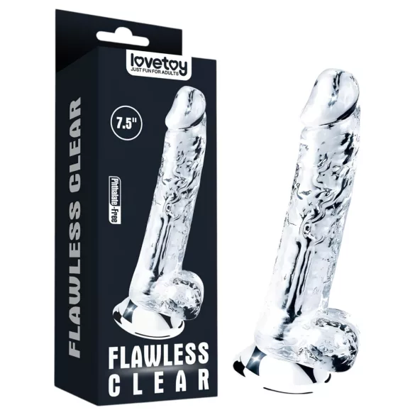 Lovetoy Flawless Clear - consolador con ventosa - 19 cm (transparente)