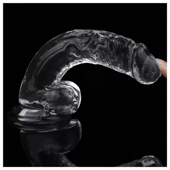 Lovetoy Flawless Clear - consolador con ventosa - 19 cm (transparente)