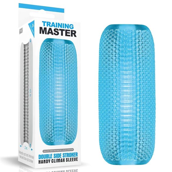 Lovetoy Training Master - masturbador doble textura - silicona azul