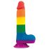 Dildo realista 20cm arcoíris con testículos